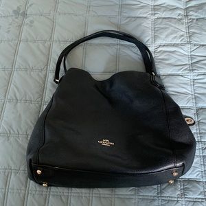 Black Leather Coach Shoulder Bag